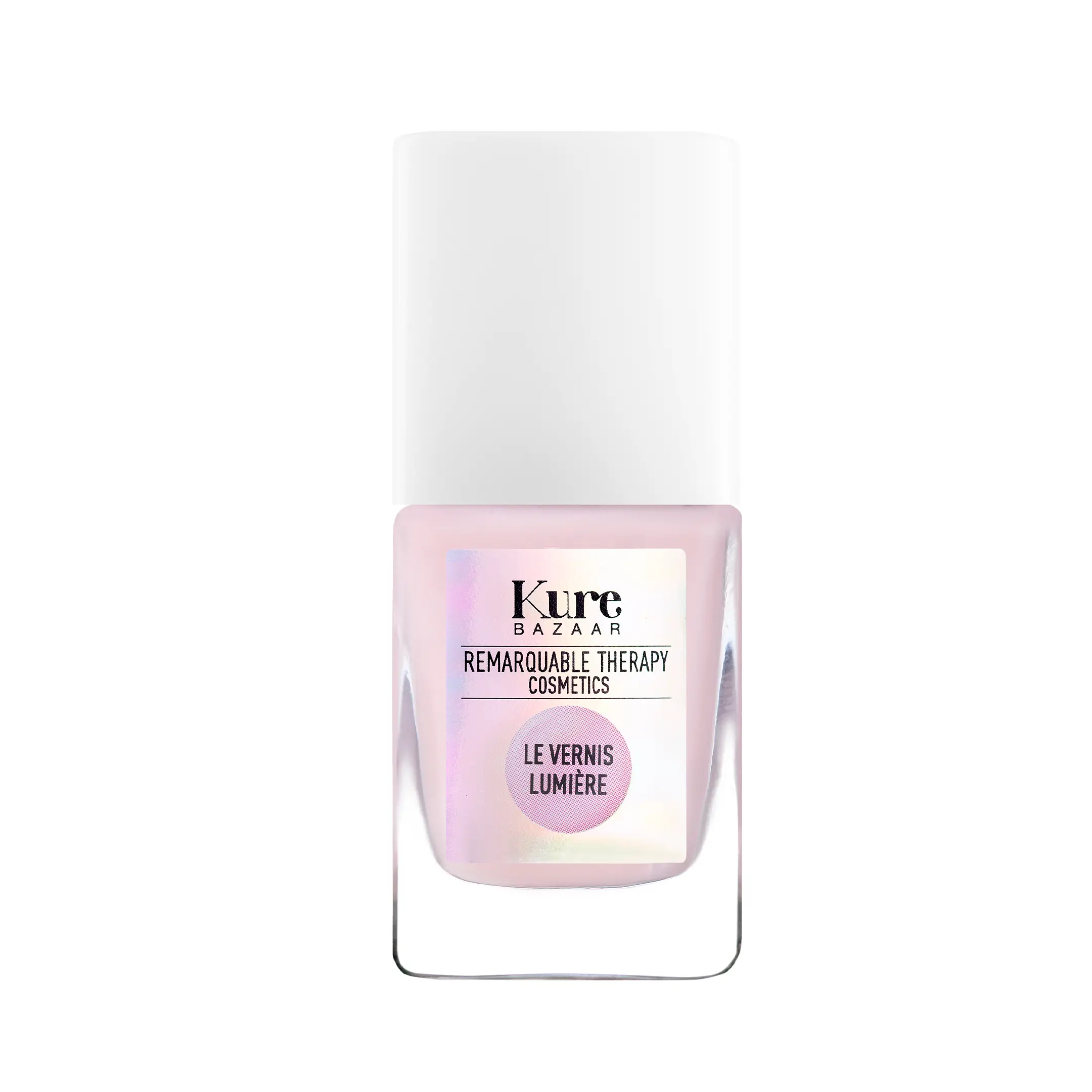 Iluminador de uñas Kure Bazaar Illuminateur Rose en tono rosado iridiscente, fórmula clean beauty.